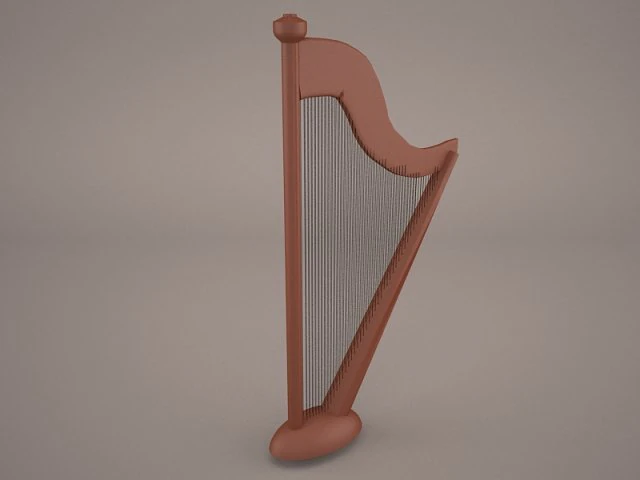 harp musical instrument 3D Model .c4d .max .obj .3ds .fbx .stl .blend
