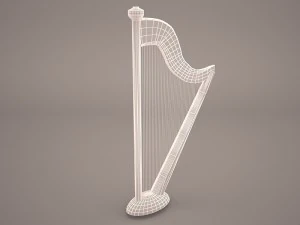 harp musical instrument 3D Model