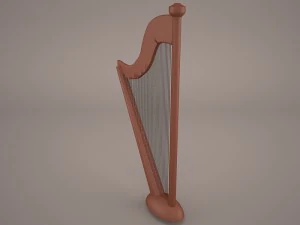 harp musical instrument 3D Model