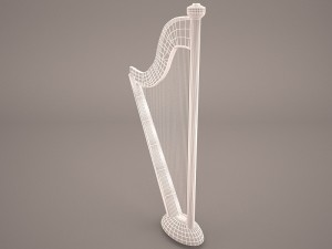 harp musical instrument Model 3D