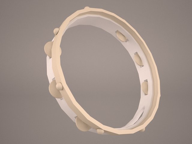 tambourine 3D Model .c4d .max .obj .3ds .fbx .stl .blend 