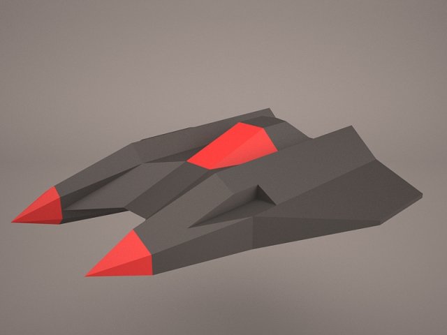 scifi fighter Model 3D .c4d .max .obj .3ds .fbx .stl .blend 