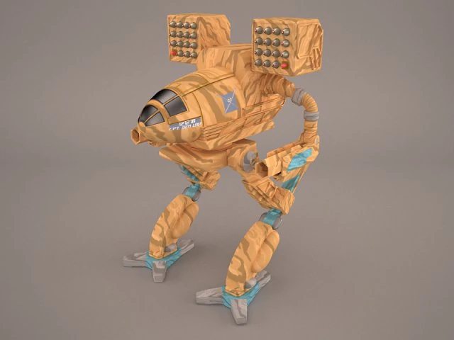 army mech warrior robot 3D Model .c4d .max .obj .3ds .fbx .stl .blend