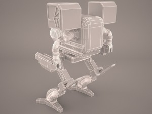 army mech warrior robot Model 3D