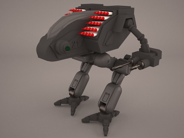 army mech warrior robot 3D Model .c4d .max .obj .3ds .fbx .stl .blend 