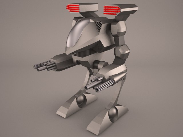 army mech warrior robot 3D मॉडल .c4d .max .obj .3ds .fbx .stl .blend 