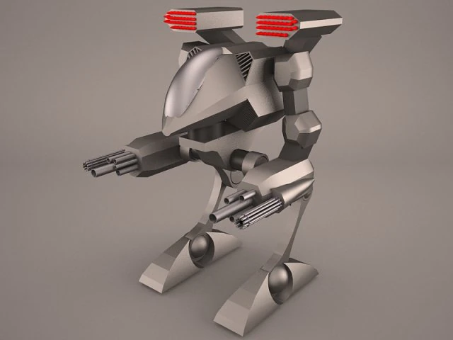 army mech warrior robot 3D Model .c4d .max .obj .3ds .fbx .stl .blend 