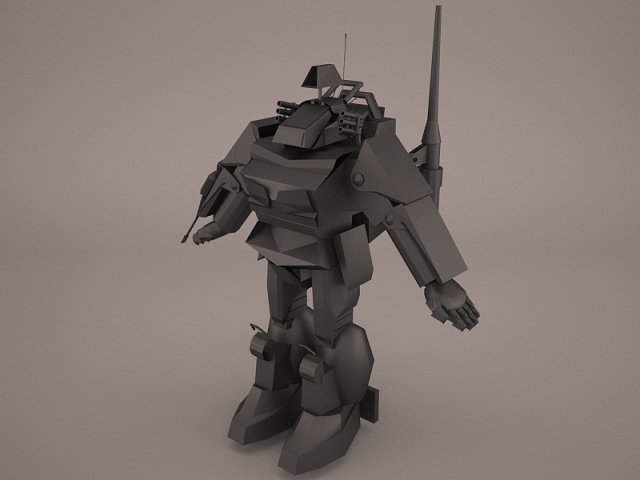 army mech warrior robot 3D Model .c4d .max .obj .3ds .fbx .stl .blend 