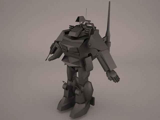 army mech warrior robot 3D Model .c4d .max .obj .3ds .fbx .stl .blend