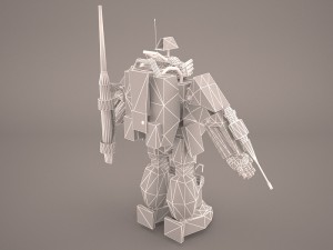 army mech warrior robot 3D Model