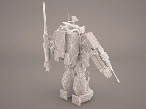army mech warrior robot 3D Model
