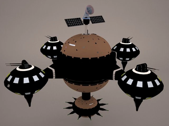 drift space station 3D Model .c4d .max .obj .3ds .fbx .stl .blend 