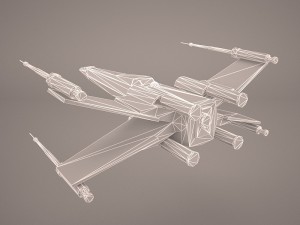 x-wing starfighter and r2d2 star wars 3D मॉडल