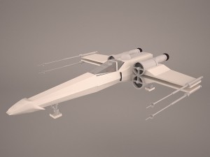 x-wing starfighter and r2d2 star wars 3D Model