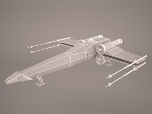 x-wing starfighter and r2d2 star wars 3D Model