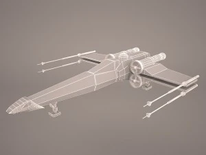 x-wing starfighter and r2d2 star wars 3D Model