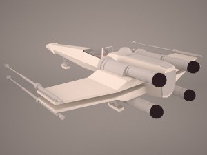 x-wing starfighter and r2d2 star wars 3D Model
