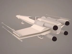 x-wing starfighter and r2d2 star wars 3D Model