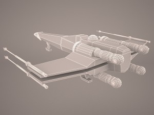 x-wing starfighter and r2d2 star wars 3D Model
