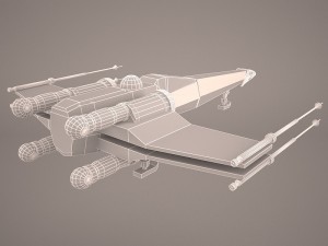 x-wing starfighter and r2d2 star wars 3D Model