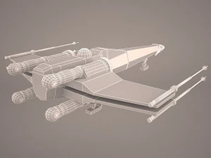 x-wing starfighter and r2d2 star wars 3D Model