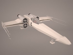 x-wing starfighter and r2d2 star wars 3D Model