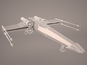 x-wing starfighter and r2d2 star wars 3D Model