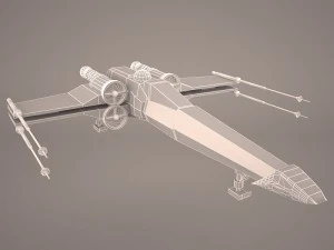 x-wing starfighter and r2d2 star wars 3D Model