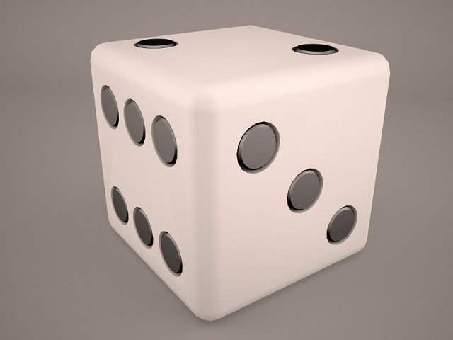 6 edged dice Model 3D .c4d .max .obj .3ds .fbx .stl .blend 