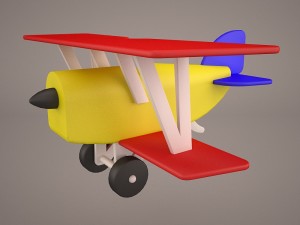 toy wooden airplane 3D Model