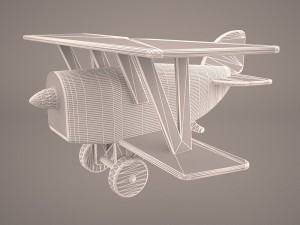 toy wooden airplane 3D Model