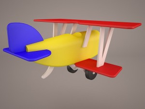 toy wooden airplane 3D Model