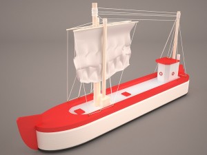 cartoon ship 3D Model