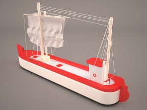 cartoon ship Model 3D
