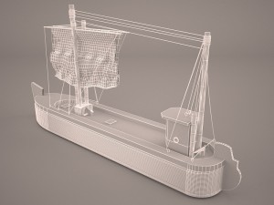 cartoon ship Model 3D