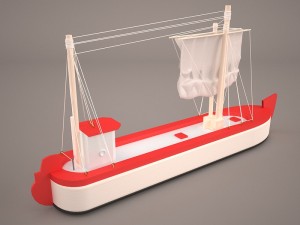 cartoon ship Model 3D