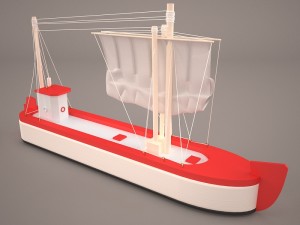 cartoon ship Model 3D