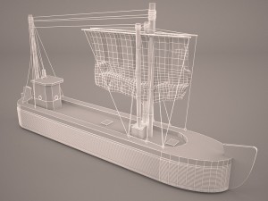 cartoon ship Model 3D