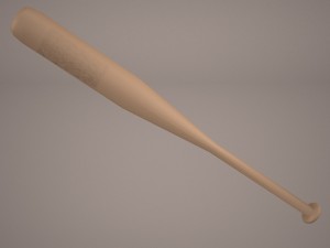 baseball bat with barbed wire 3D Model