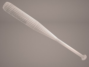 baseball bat with barbed wire 3D Model
