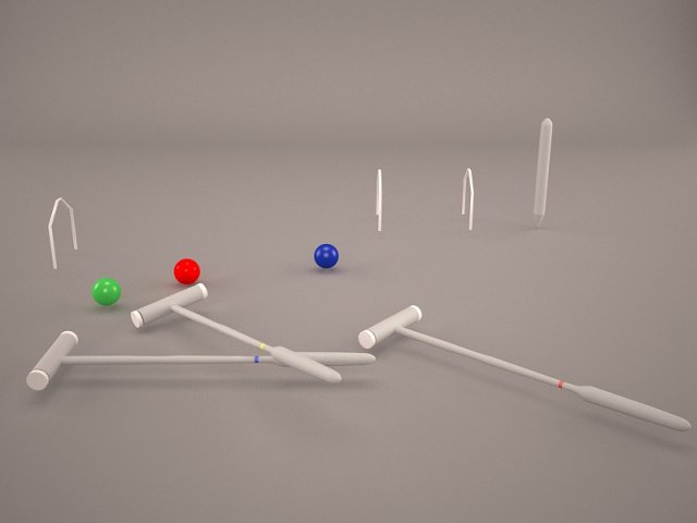 croquet set 3D मॉडल .c4d .max .obj .3ds .fbx .stl .blend 