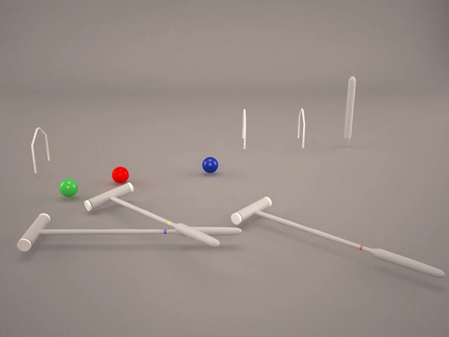 croquet set 3D Model .c4d .max .obj .3ds .fbx .stl .blend