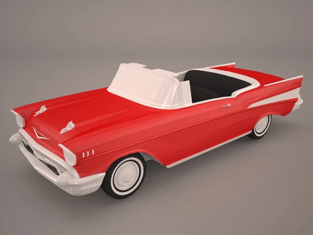 chevrolet bel air convertible 1957 3D Model .c4d .max .obj .3ds .fbx .stl .blend 