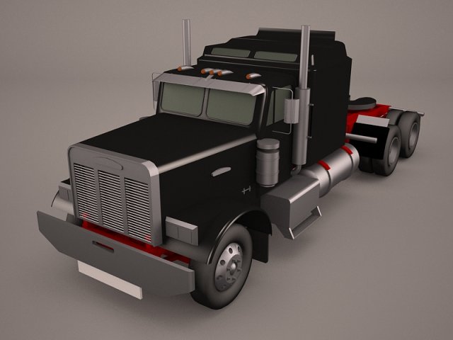 kenworth w900 with trailer 3D Model .c4d .max .obj .3ds .fbx .stl .blend 