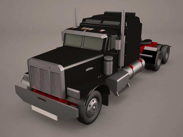 kenworth w900 with trailer 3D Model .c4d .max .obj .3ds .fbx .stl .blend