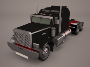 kenworth w900 with trailer 3D Model