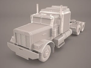 kenworth w900 with trailer 3D Model