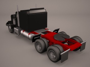 kenworth w900 with trailer 3D Model