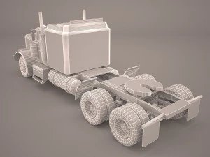 kenworth w900 with trailer 3D Model
