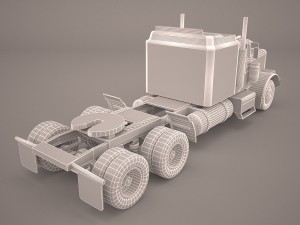 kenworth w900 with trailer 3D Model